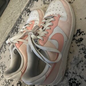 Nike Custom Painted Blush and White Athletic Shoes size 8